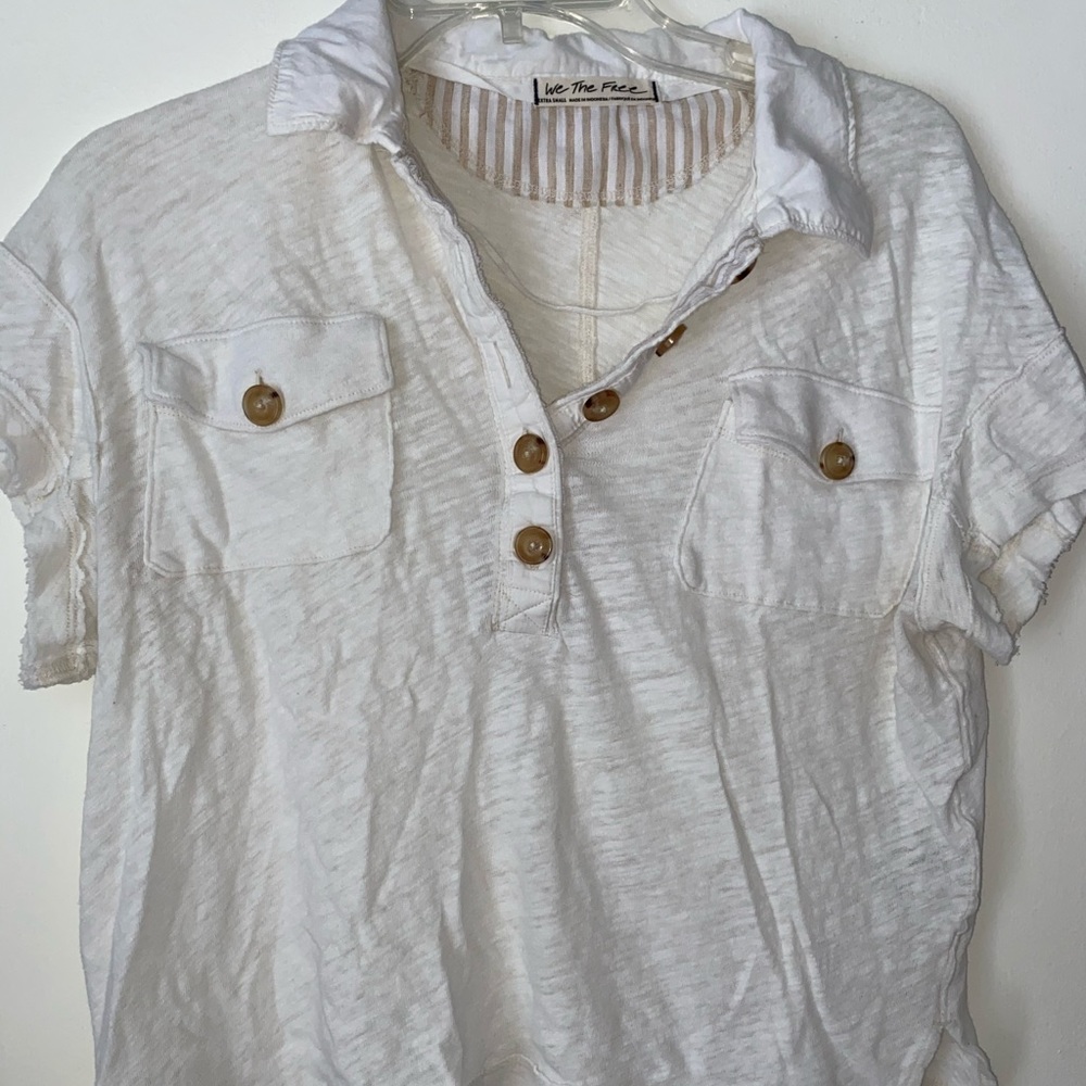 Free People light weight collared top